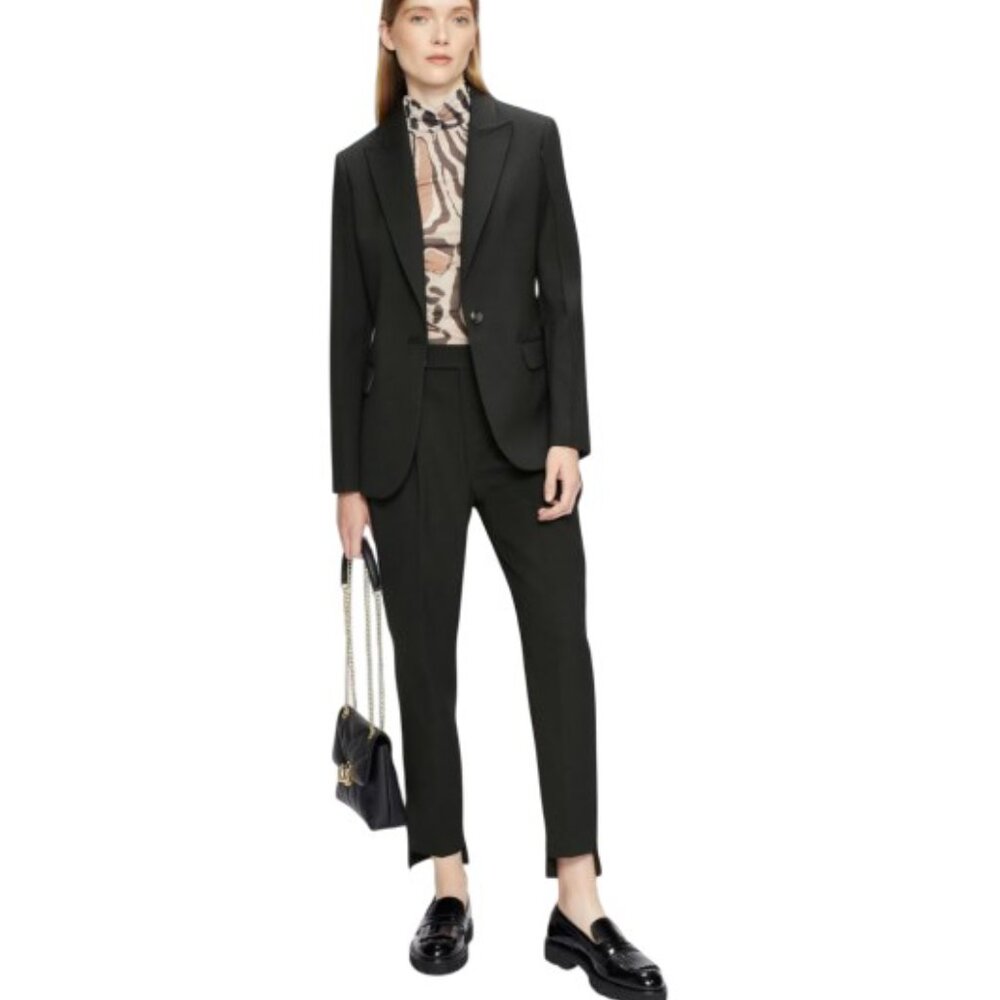 Ted Baker Popieyt Slim Tapered Pleated Pants, Baker Size 2, US 6 Black, Like New - Picture 3 of 15